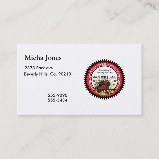 Carte De Visite Personnalisé ajoutez votre logo nommé de sécurité (Devant)