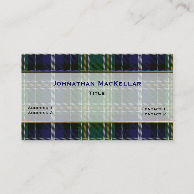 Carte de visite personnalisé avec clan MacKellar é (Devant)