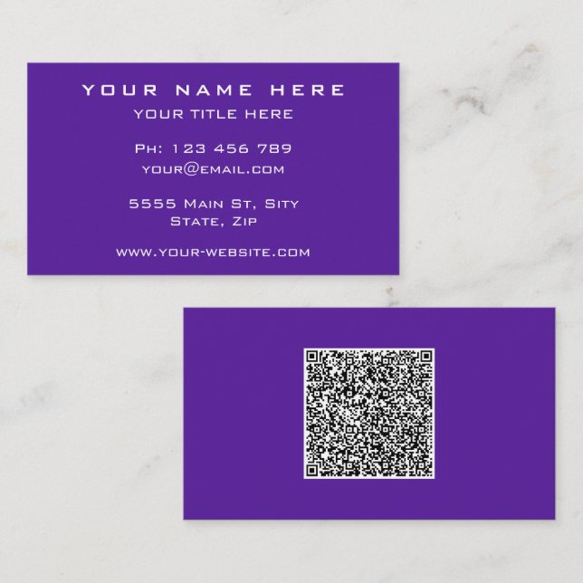 Carte de visite personnalisé avec votre code QR (Devant / Derrière)