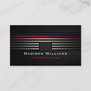 Carte De Visite Personnalisé Black Grey L'Amérique Flag Law Office