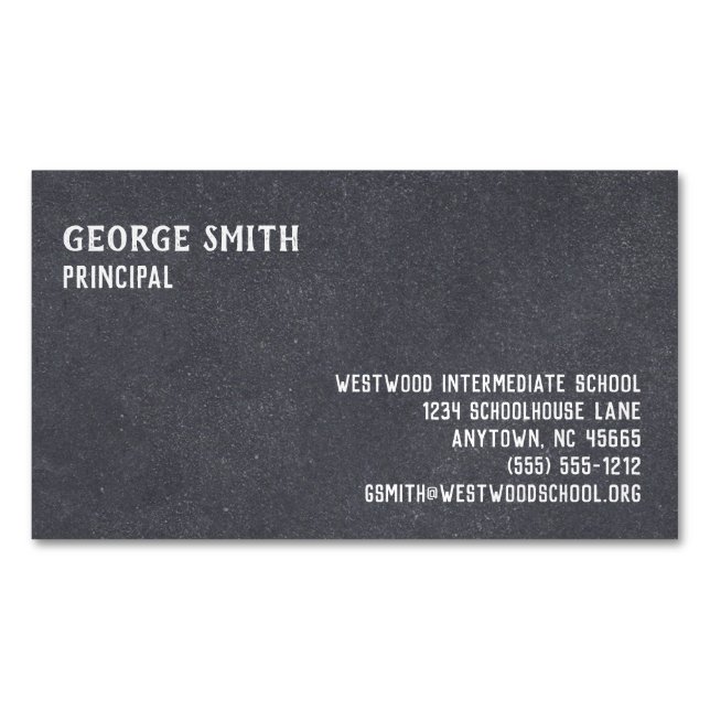 Carte de visite personnalisé Blackboard Style Seve (devant)