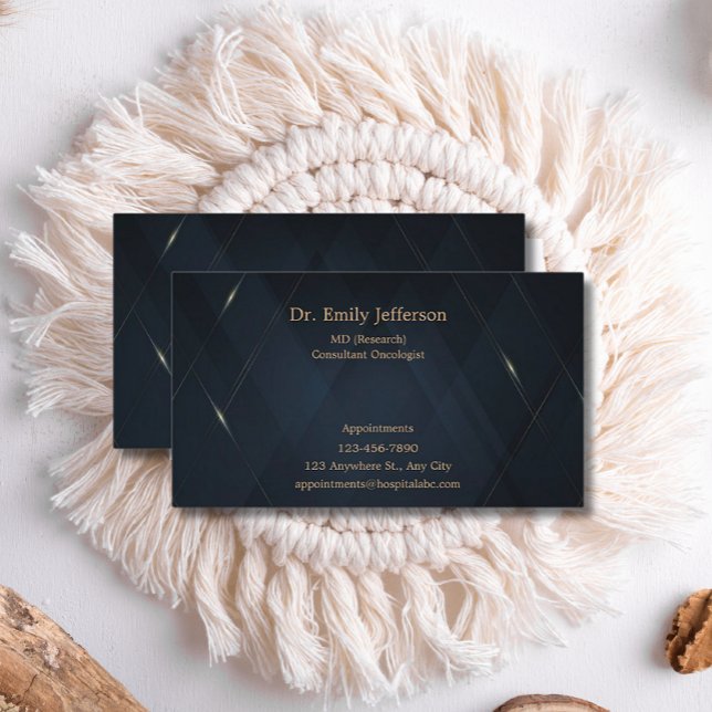 Carte De Visite Personnalisé Blue Gold Modern Minimaliste Personna (Créateur téléchargé)