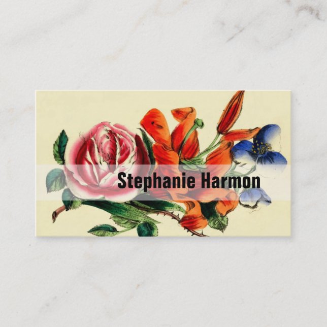 Carte De Visite Personnalisé créez votre propre cru floral (Devant)