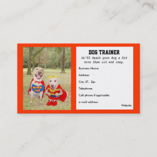 Carte de visite personnalisé de l'entraîneur de ch