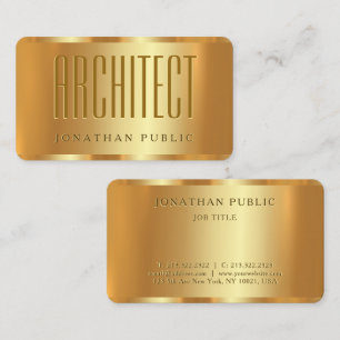 Carte De Visite Personnalisé Design Glam Gold Architect Modèle Lux