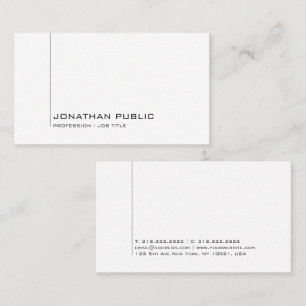 Carte De Visite Personnalisé Élégant Design simple Moderne Profess