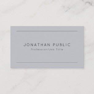 Carte De Visite Personnalisé Elegant Grey Moderne Simple Modèle