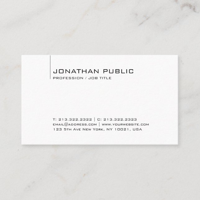 Carte De Visite Personnalisé Elegant Moderne Modèle Professionnel (Devant)