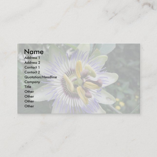 Carte de visite personnalisé Fleur de passion (Devant)