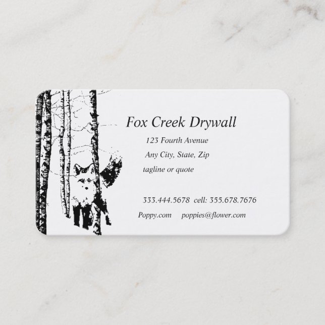 Carte de visite personnalisé Forest Fox Creek Dryw (Devant)