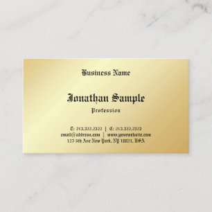 Carte De Visite Personnalisé Glamour Faux Or Calligraphié