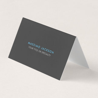Carte De Visite Personnalisé Gris Bleu Tendance Standard Minimalis