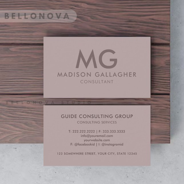 Carte De Visite Personnalisé Ivoire rose violet gris professionnel (Custom Ivory Pink Purple Grey Professional Business Card)