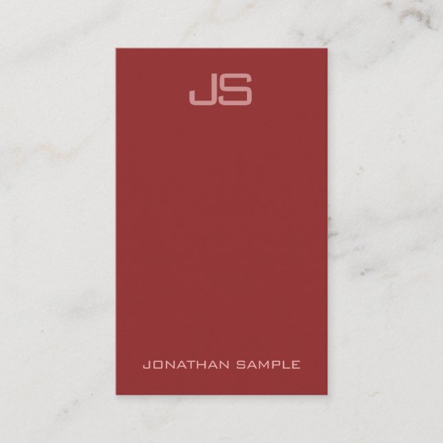 Carte De Visite Personnalisé Moderne Élégant Monogramme Vertical (Devant)