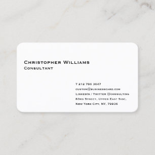 Carte De Visite Personnalisé Moderne Simple Blanc Minimaliste Prof