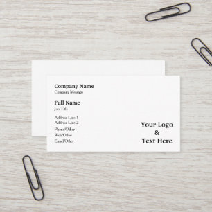 Carte De Visite Personnalisé Personnalisé Votre Propre Logo & Text