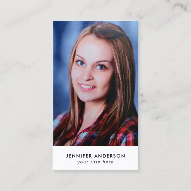 Carte De Visite Personnalisé photo moderne minimaliste professionn (Devant)