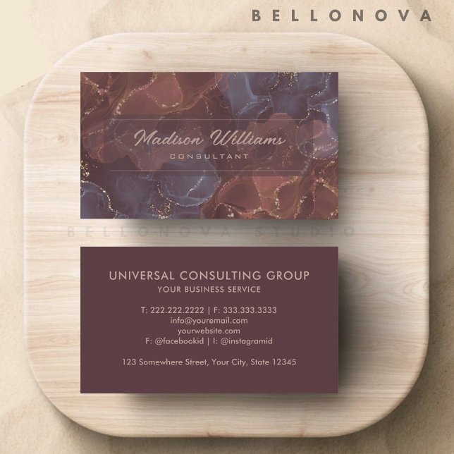 Carte De Visite Personnalisé Pink Purple Gold Parties scintillant  (Custom Pink Purple Gold Glitter Professional Business Card)