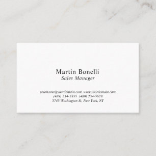 Carte De Visite Personnalisé Professionnel Classique Noir & Blanc