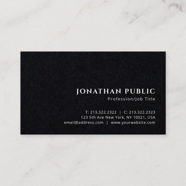 Carte De Visite Personnalisé professionnel élégant Luxe Premium Bl (Devant)