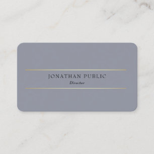 Carte De Visite Personnalisé Professionnel Moderne Gris Or Élégant
