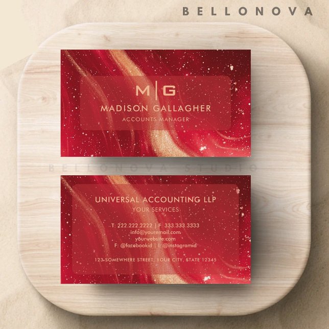 Carte De Visite Personnalisé Red Space Cosmo Gradient Professional (Custom Red Space Cosmo Gradient Professional Business Card)