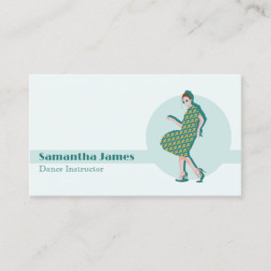 Carte de visite personnalisé Retro Dancing Green