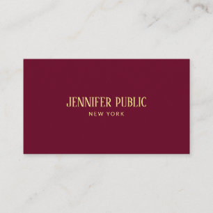 Carte De Visite Personnalisé tendance élégant Ruby Rouge & Or Luxe