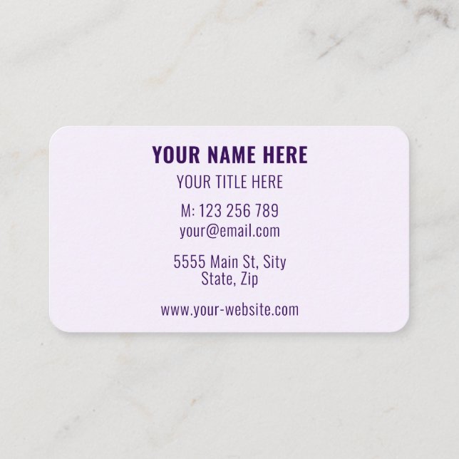 Carte de visite personnalisé Vos couleurs et votre (Dos)