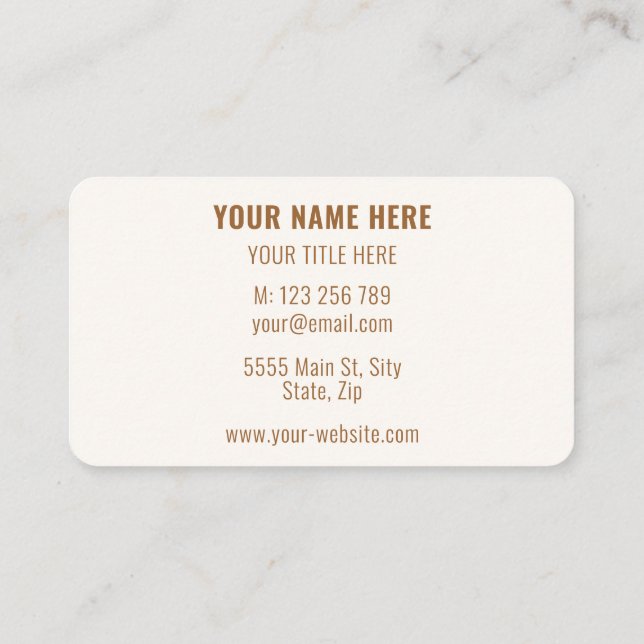 Carte de visite personnalisé Vos couleurs et votre (Dos)