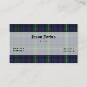 Carte de visite personnalisée à carreaux Tartan Fo