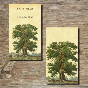 Carte de visite personnalisée avec chêne ancien