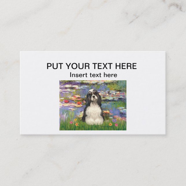 Carte de visite personnalisée avec Cocker (NB) - L (Devant)