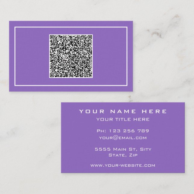 Carte de visite personnalisée avec informations de (Devant / Derrière)