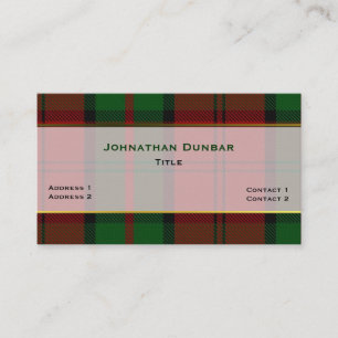 Carte de visite personnalisée avec le tartan éléga
