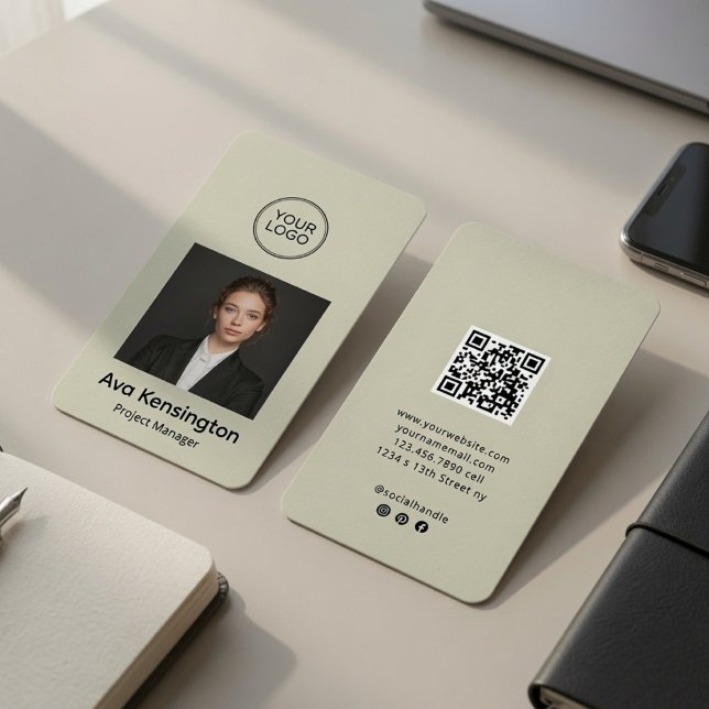 Carte de visite personnalisée avec QR Code photo m (Créateur téléchargé)