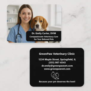 Carte de visite personnalisée de vétérinaire avec 