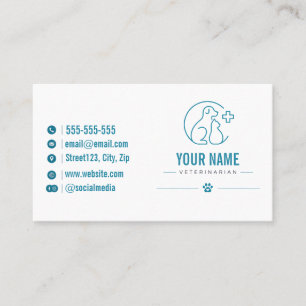 Carte de visite personnalisée de vétérinaire avec