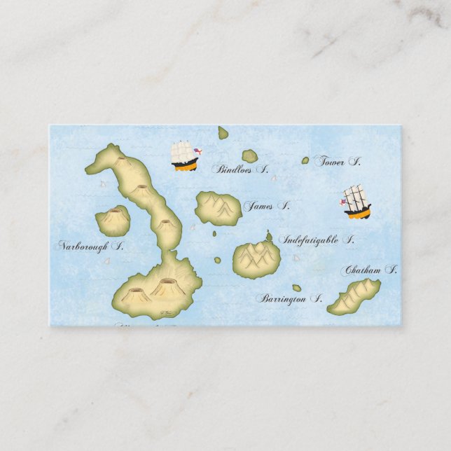 Carte de visite personnalisée des îles Galapagos (Devant)