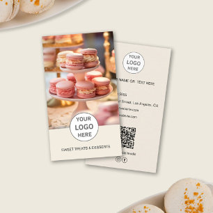 Carte de visite personnalisée en crème avec code Q