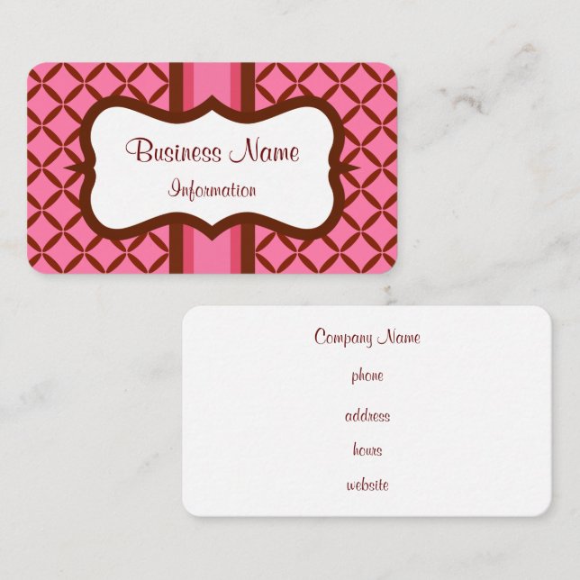 Carte de visite personnalisée framboise et chocola (Devant / Derrière)