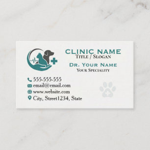 Carte de visite personnalisée pour clinique vétéri