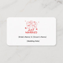 Carte de visite personnalisée pour jeunes mariés,