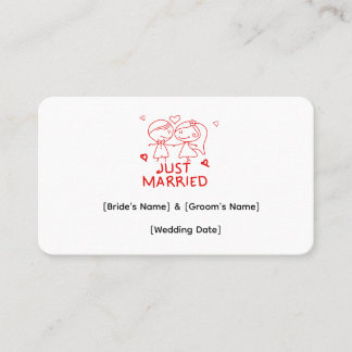 Carte de visite personnalisée pour jeunes mariés,