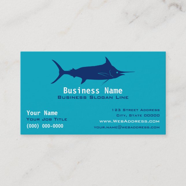 Carte de visite personnalisée pour Marlin / Pêche  (Devant)