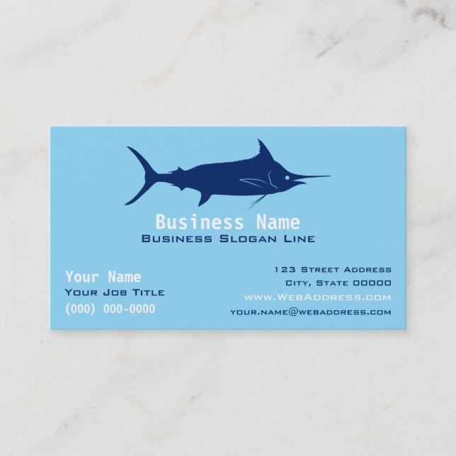 Carte de visite personnalisée pour Marlin / Pêche  (Devant)