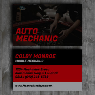 Carte de visite personnalisée pour mécanicien mobi