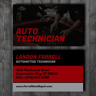 Carte de visite personnalisée pour technicien auto