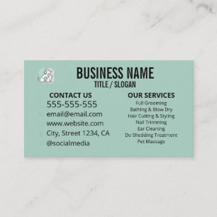 Carte de visite personnalisée pour toiletteur pour