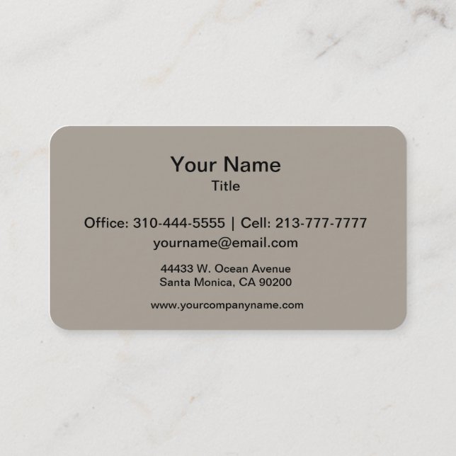 Carte De Visite Personnaliser de couleur grise (Dos)